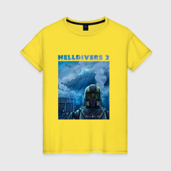 Женская футболка хлопок ПТСР адских десантников - helldivers 2