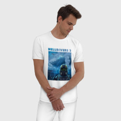 Мужская пижама хлопок ПТСР адских десантников - helldivers 2 - фото 2