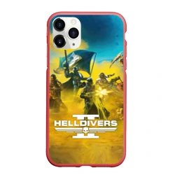 Чехол для iPhone 11 Pro Max матовый Адские десантники против жуков - helldivers 2