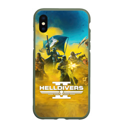 Чехол для iPhone XS Max матовый Адские десантники против жуков - helldivers 2