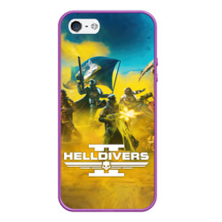 Чехол для iPhone 5/5S матовый Адские десантники против жуков - helldivers 2