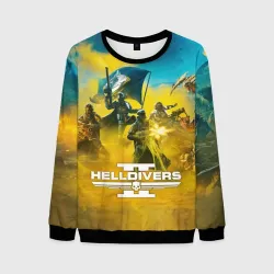 Мужской свитшот 3D Адские десантники против жуков - helldivers 2