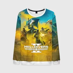 Мужской свитшот 3D Адские десантники против жуков - helldivers 2