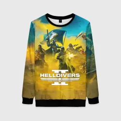 Женский свитшот 3D Адские десантники против жуков - helldivers 2