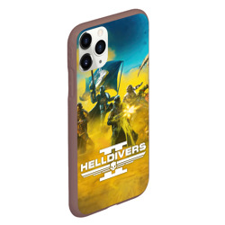 Чехол для iPhone 11 Pro матовый Адские десантники против жуков - helldivers 2 - фото 2