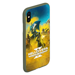 Чехол для iPhone XS Max матовый Адские десантники против жуков - helldivers 2 - фото 2