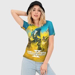 Женская футболка 3D Slim Адские десантники против жуков - helldivers 2 - фото 2