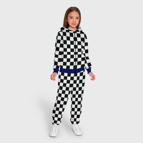 Детский костюм 3D Шахматный паттерн доска, цвет синий - фото 5