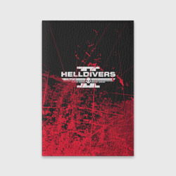 Обложка для паспорта матовая кожа Helldivers 2 red