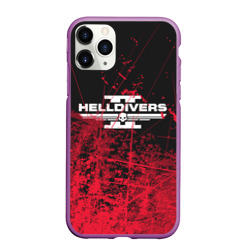 Чехол для iPhone 11 Pro матовый Helldivers 2 red