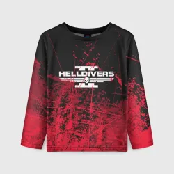 Детский лонгслив 3D Helldivers 2 red