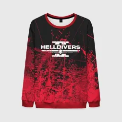 Мужской свитшот 3D Helldivers 2 red