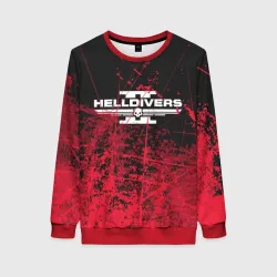 Женский свитшот 3D Helldivers 2 red
