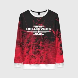 Женский свитшот 3D Helldivers 2 red
