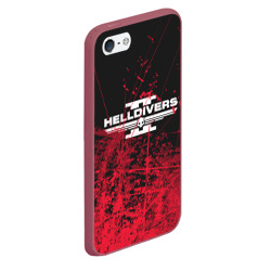 Чехол для iPhone 5/5S матовый Helldivers 2 red - фото 2