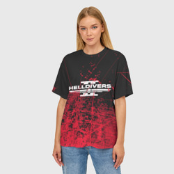 Женская футболка oversize 3D Helldivers 2 red - фото 2