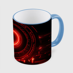 Красная неоновая абстракция в космическом  стиле – Кружка с полной запечаткой с принтом купить