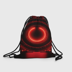 Красная неоновая абстракция в космическом  стиле – Рюкзак-мешок 3D с принтом купить со скидкой в -25%