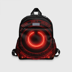 Красная неоновая абстракция в космическом  стиле – Детский рюкзак 3D с принтом купить со скидкой в -33%