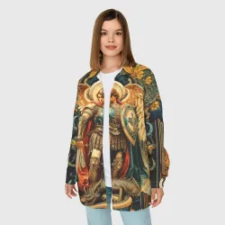 Женская рубашка oversize 3D Архангел Михаил - фото 2