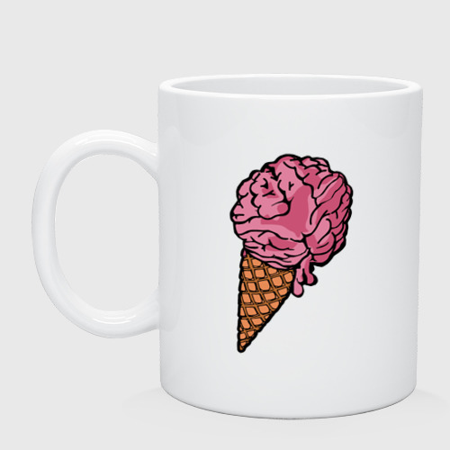 Кружка керамическая с принтом Brain ice cream, вид спереди #2
