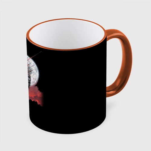 Кружка с полной запечаткой Lonely astronaut, цвет Кант оранжевый - фото 3