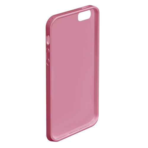 Чехол для iPhone 5/5S матовый Сердца серые паттерн , цвет малиновый - фото 4