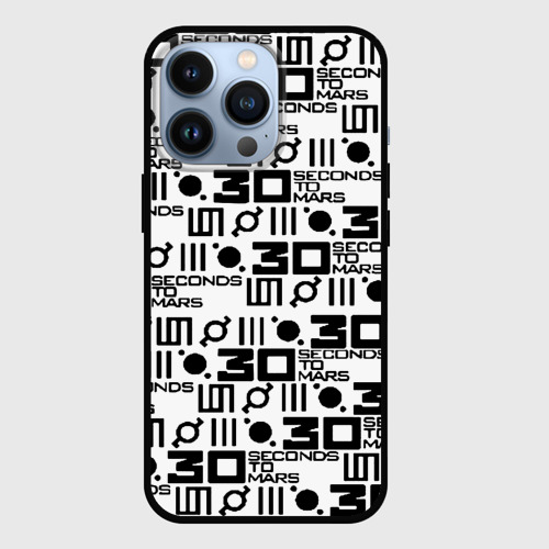 Чехол для iPhone 13 Pro Thirty Seconds to Mars pattern rock, цвет черный