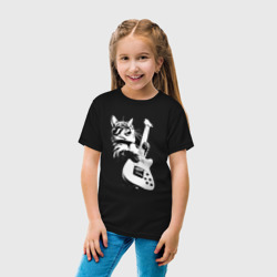 Детская футболка хлопок Кот гитарист  - фото 2