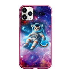 Чехол для iPhone 11 Pro Max матовый The cat is a brave cosmonaut - ai art