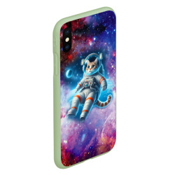 Чехол для iPhone XS Max матовый The cat is a brave cosmonaut - ai art - фото 2