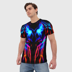 Мужская футболка 3D Неоновый киберкостюм - фото 2
