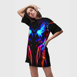 Платье-футболка 3D Неоновый киберкостюм - фото 2