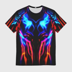 Мужская футболка 3D Неоновый киберкостюм