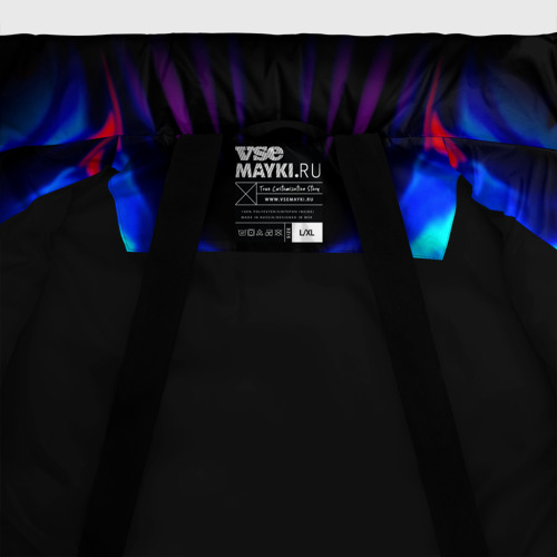 Мужская зимняя куртка 3D Неоновый киберкостюм, цвет черный - фото 7