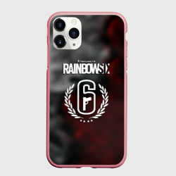 Чехол для iPhone 11 Pro Max матовый Rainbow six gradient fire