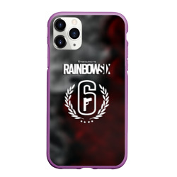 Чехол для iPhone 11 Pro Max матовый Rainbow six gradient fire