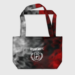 Пляжная сумка 3D Rainbow six gradient fire