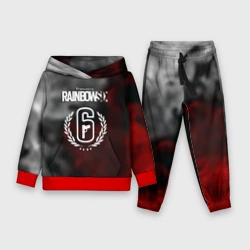 Детский костюм с толстовкой 3D Rainbow six gradient fire