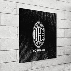 Холст квадратный AC Milan с потертостями на темном фоне - фото 2