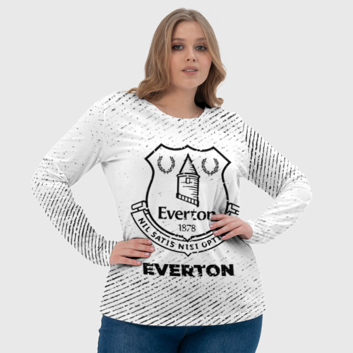 Женский лонгслив 3D Everton с потертостями на светлом фоне, цвет 3D печать - фото 6