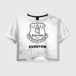 Женская футболка Crop-top 3D Everton с потертостями на светлом фоне