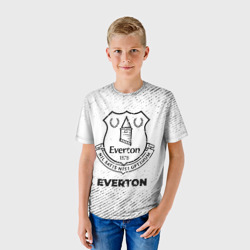 Детская футболка 3D Everton с потертостями на светлом фоне - фото 2