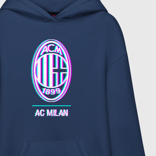 Худи SuperOversize хлопок AC Milan FC в стиле glitch - фото 3