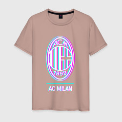 AC Milan FC в стиле glitch – Светящаяся мужская футболка с принтом купить со скидкой в -20%