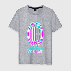 AC Milan FC в стиле glitch – Светящаяся мужская футболка с принтом купить со скидкой в -20%