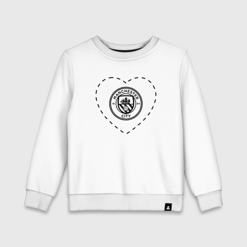 Детский свитшот хлопок Лого Manchester City в сердечке, цвет белый
