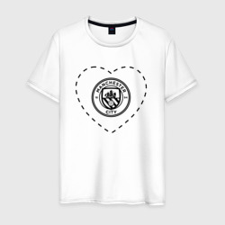 Лого Manchester City в сердечке – Мужская футболка хлопок с принтом купить со скидкой в -20%