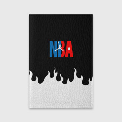 Обложка для паспорта матовая кожа Баскетбол нба огонь