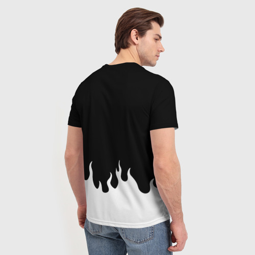 Мужская футболка 3D Баскетбол нба огонь, цвет 3D печать - фото 4